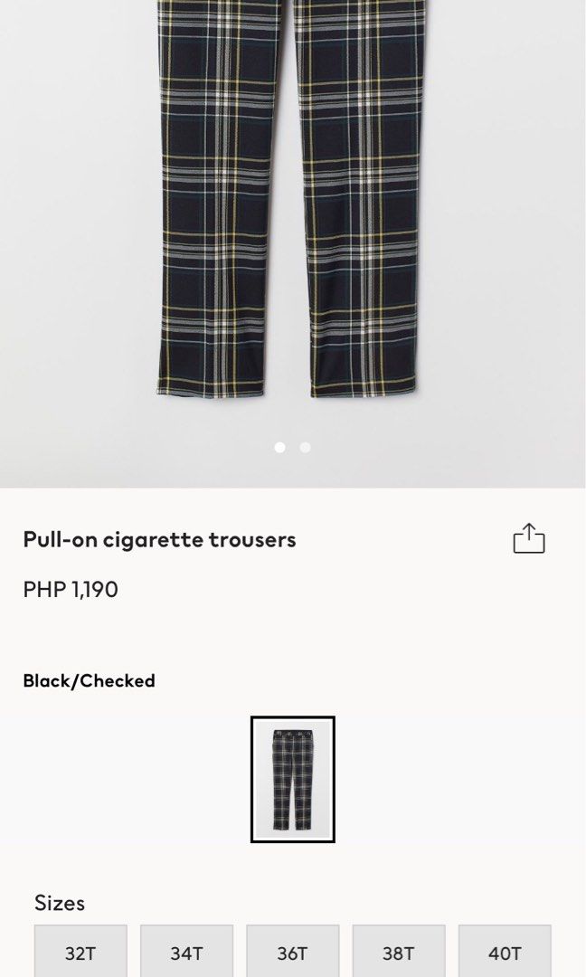 H&M Navy Blue Plaid Trouser (Category: Other Bottoms) located in Binan City. Submitted by mypreloved_haul (Listing ID 1468957274, Image 3). Description: LAST PRICE POSTED!.