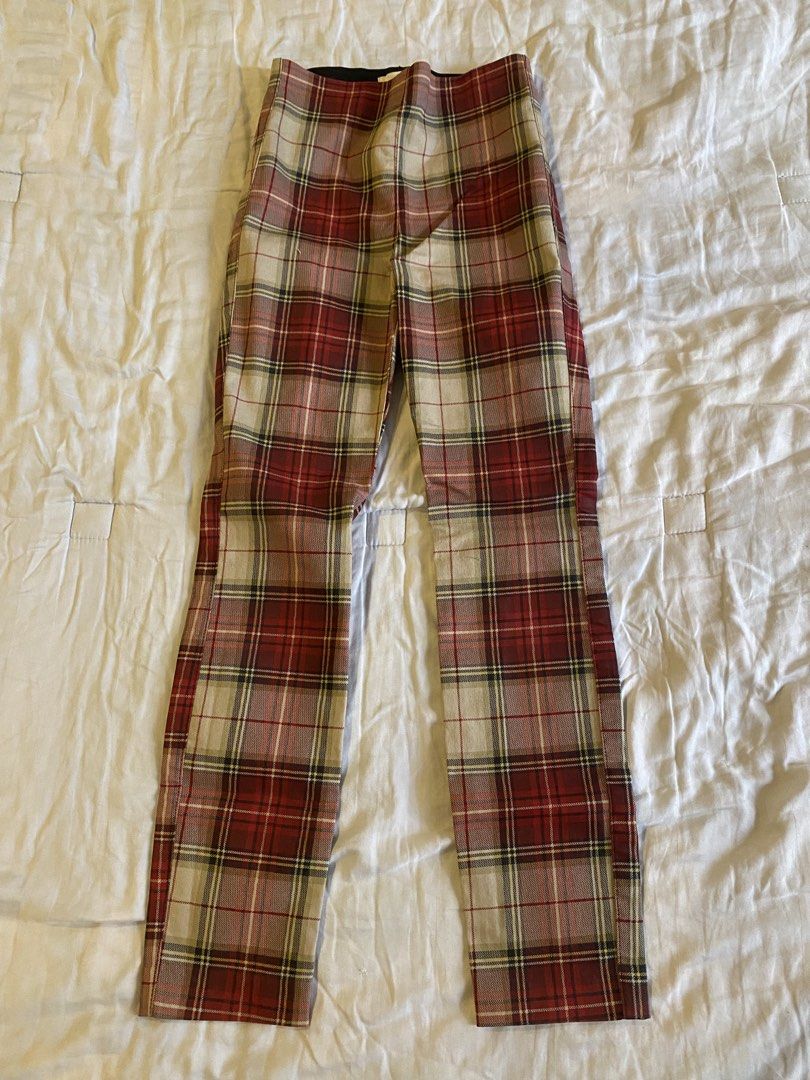 H&M Red Plaid Fitted Trouser (Category: Other Bottoms) located in Binan City. Submitted by mypreloved_haul (Listing ID 1468956460, Image 2). Description: LAST PRICE POSTED! GAINED WEIGHT WAIST: 20-23 | LENGTH:36.