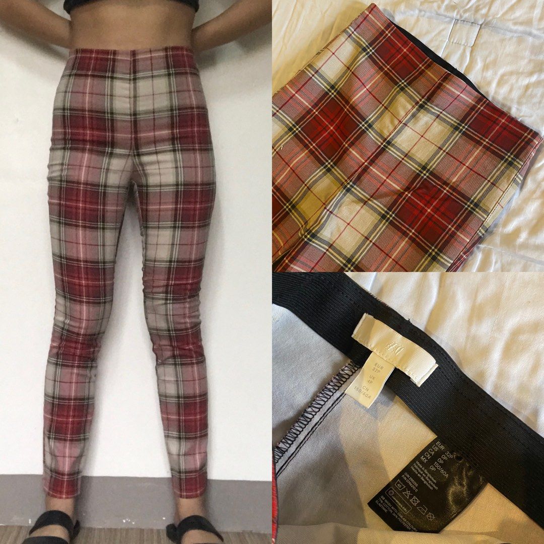 H&M Red Plaid Fitted Trouser (Category: Other Bottoms) located in Binan City. Submitted by mypreloved_haul (Listing ID 1468956460, Image 1). Description: LAST PRICE POSTED! GAINED WEIGHT WAIST: 20-23 | LENGTH:36.