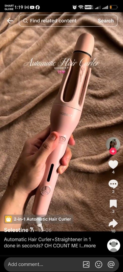 Hodekt Automatic Curler Model HCI-003 (Category: Hair) located in San Jose del Monte. Submitted by vakadela54883 (Listing ID 1469124987, Image 2). Description: - Brand/Model: Hodekt Automatic Hair Curler (HCI-003) - Color: Cute and stylish pink - Condition/Inclusions: Complete with styling attachment piece and original box - Power: Plugs directly into standard wall outlets - Features: User-friendly design for quick and effortless styling - Perfec