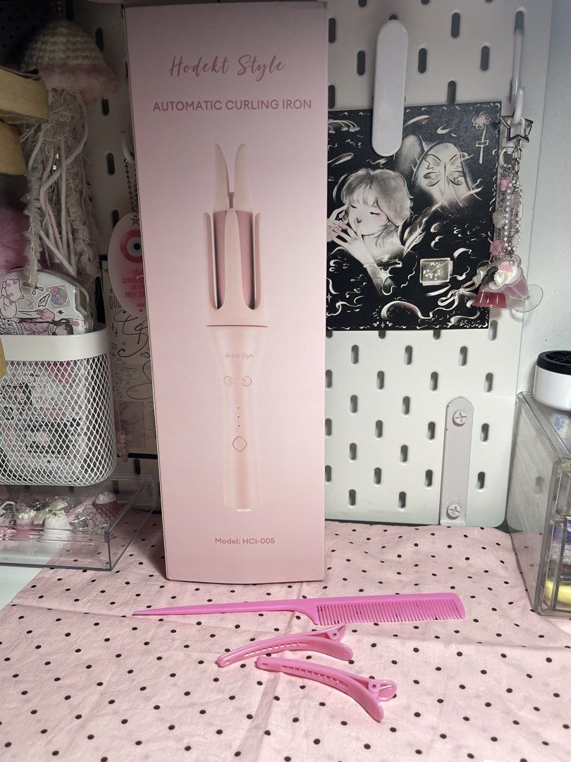 Hodekt Style Automatic Curling Iron Model HCI-005 Pink (Category: Hair) located in Mariveles. Submitted by nahtmystyle (Listing ID 1468955771, Image 2). Description: used once issue: skill issue 🙂‍↕️ loc: bataan mop: gcash mod: jnt .