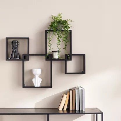 Homecentre Bolton Display Shelf Box Set (Category: Shelves, Cabinets & Racks) located in Paranaque City. Submitted by mikhaillll (Listing ID 1469126465, Image 1). Description: - Set of 4 versatile interlinking box shelves - Customizable wall layout for any room - 4 different sizes: 33x38cm, 29.5x34.5cm, 26x26cm, and 22.5x22.5cm with a 10cm depth - Max weight capacity of 2kg per shelf - Includes concrete screws, wall plugs, and easy installation g