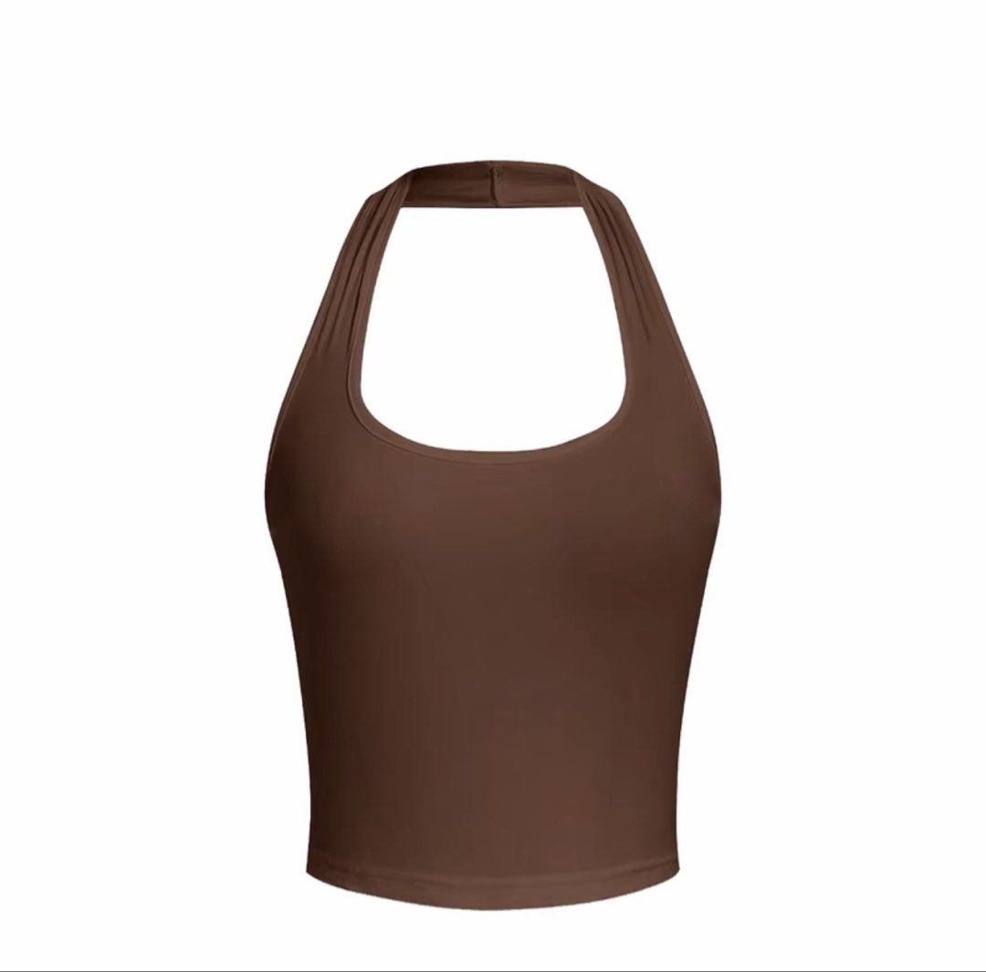 Hottie Diary Brown Ribbed Halter Neck - plus size (Category: Sleeveless) located in Pasig City. Submitted by calliemanila (Listing ID 1469048196, Image 1). Description: - Brand/Style: Hottie Diary brown ribbed halter neck cropped top - Fit: Slim-fitting, sleeveless cut with super stretchy and comfortable fabric - Sizing: 2XL. Please refer to the size chart included in the photos for exact measurements - Delivery only no meet ups Free shipping: To
