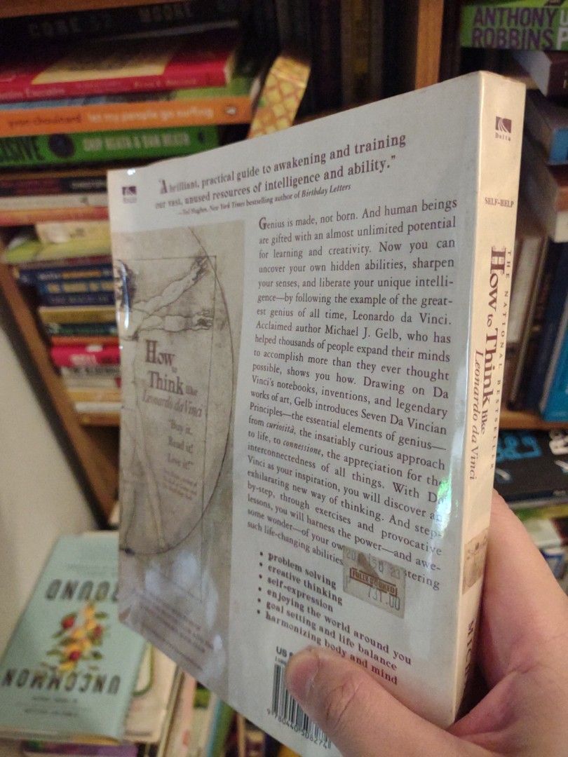 How to think like Leonardo Da Vinci (Category: Storybooks) located in Manila. Submitted by preloved.christine (Listing ID 1469109279, Image 2). Description: paperback.