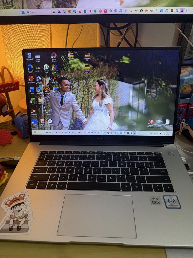 Huawei Matebook D15 (Category: Laptops & Notebooks) located in Manila. Submitted by swiftstone-f0bbb2 (Listing ID 1469040558, Image 3). Description: Quick Specs: - Intel Core i5 - Intel UHD Graphics - 15.6 inch IPS FHD Display - 8GB DDR4 3733 mhz - Usb Type 3.2 gen 1, 2.0 & Type C port - HD Camera 720P (Pop Up Camera) - Dual Stereo Speakers - Fingerprint Sensor for security RFS: upgrade.