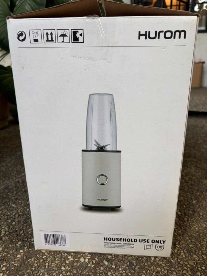 Hurom BL-D01AWH Personal Blender (Category: Juicers, Blenders & Grinders) located in Makati City. Submitted by isell_goods (Listing ID 1468978325, Image 3). Description: Brand New in box! Selling because have a blender in use. Original SRP - PHP6,000 - Brand: Hurom Personal Blender - Model: BL-D01AWH - Color: White - Condition: Box opened only to check contents; motor base and cups are untouched/brand new - Inclusions: Original bubble wrap packag