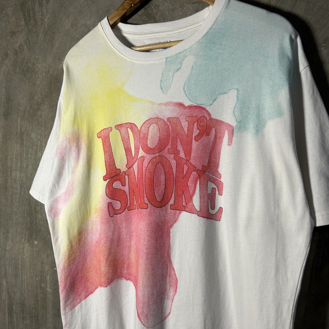 I Don’t Smoke - Multicolor Shirt (Category: Tshirts & Polo Shirts ) located in Tayabas. Submitted by streetdept.ph (Listing ID 1469115433, Image 3). Description: I Don’t Smoke - Multicolor Shirt Excellent condition Flaw/s: minor stain Size: Large Measurements (inches): Width: 22.5” Length: 30”.