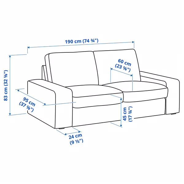 IKEA KIVIK Two-Seater Dark Grey Fabric Sofa (Category: Sofas) located in Manila. Submitted by elbimby (Listing ID 1468971039, Image 2). Description: Selling our IKEA KIVIK 2-seater sofa Reason for selling: Upgrading 🙌🏼 Bought for: 27K - almost 2 years lang nagamit and still in very good condition Selling for 20K Negotiable for sure buyers! 🙂.