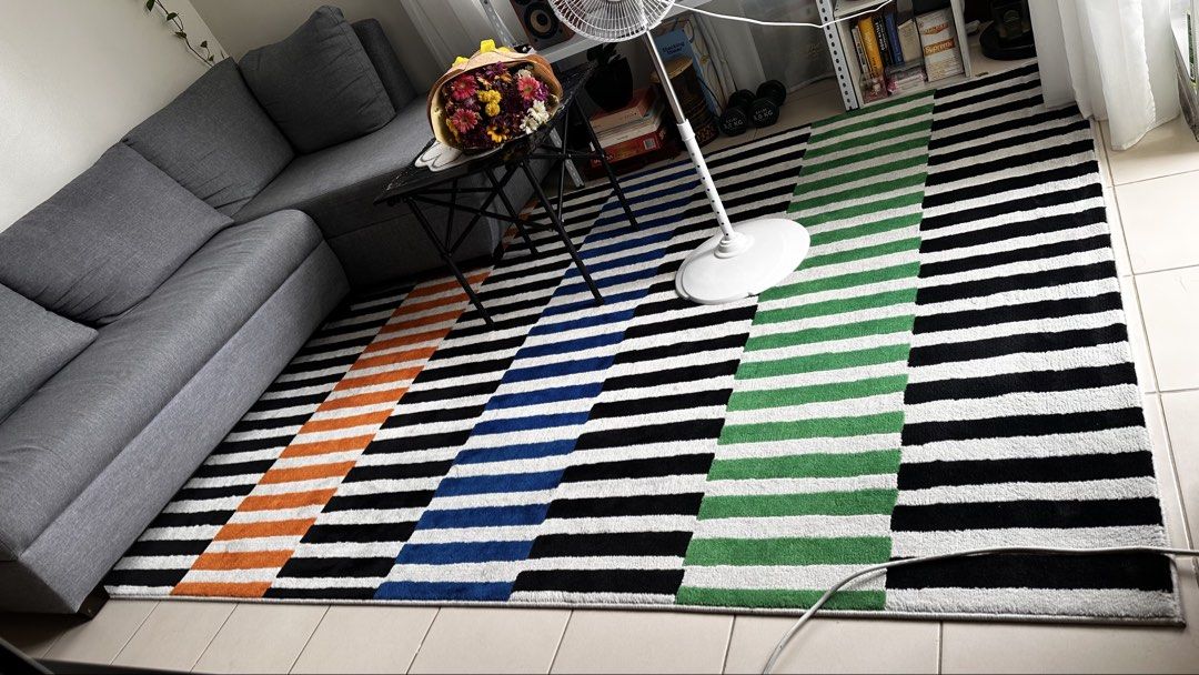 IKEA VÄNDPLATS CARPET (Category: Carpets, Mats & Flooring) located in Quezon City. Submitted by bwulf (Listing ID 1469098069, Image 2). Description: Ikea Vändplats Carpet Preowned! Dimensions: 240cm x 170cm RFS: will change condo interior Flaws: - there are some flaws but doesnt really affect the overall look/design of the carpet (as seen on photo) - some small stains (needs washing/cleaning.. might get removed from cleaning 😅) .