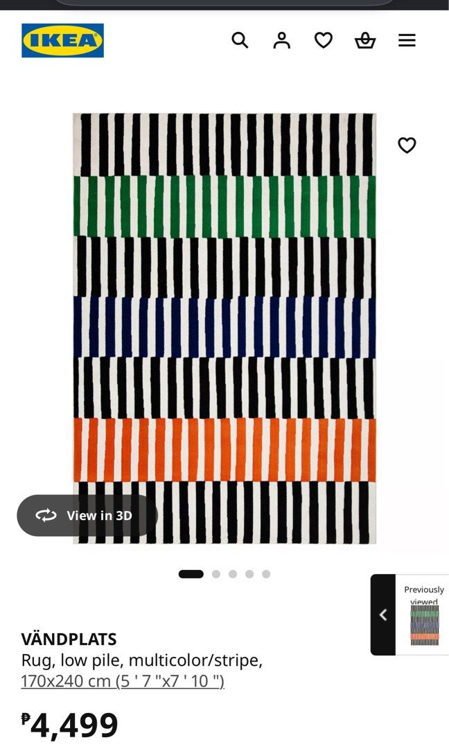 IKEA VÄNDPLATS CARPET (Category: Carpets, Mats & Flooring) located in Quezon City. Submitted by bwulf (Listing ID 1469098069, Image 3). Description: Ikea Vändplats Carpet Preowned! Dimensions: 240cm x 170cm RFS: will change condo interior Flaws: - there are some flaws but doesnt really affect the overall look/design of the carpet (as seen on photo) - some small stains (needs washing/cleaning.. might get removed from cleaning 😅) .