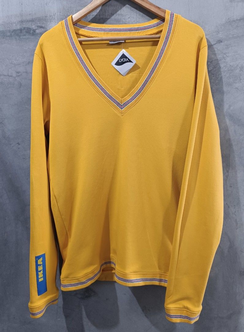 IKEA Yellow Mens V-Neck Sweater Jacket (Category: Coats, Jackets and Outerwear) located in Bacoor. Submitted by nineties_kid (Listing ID 1469066310, Image 2). Description: <==• IKEA Yellow Mens V-Neck Sweater Jacket (Unisex) Size: Medium Shoulder width: 17.5 inches Sleeve length: 30 inches Jacket width: 21 inches Jacket length: 31 inches _________________________ -Modes Of Delivery: J&T/Lalamove/ LBC (Cash on Pick-up/COD) -Meet-up (Bacoor Cavite 
