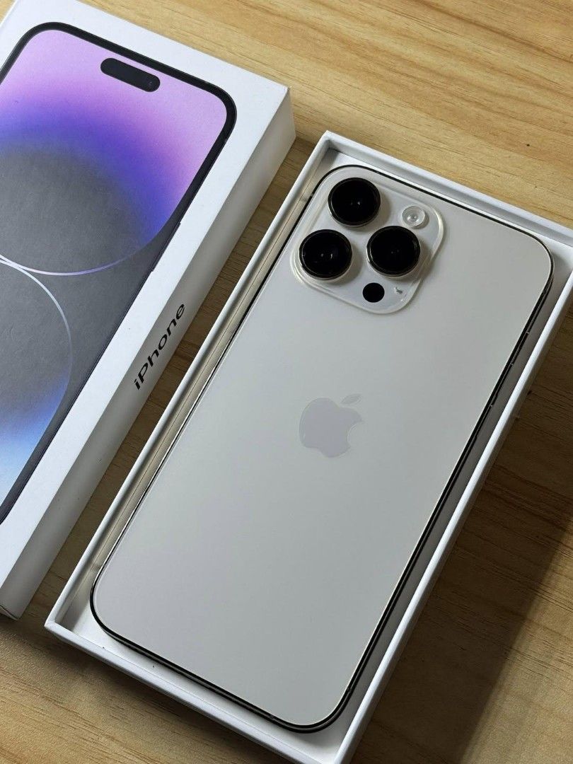 iphone 14 pro max 128gb (Category: iPhone 14 Series) located in Binan City. Submitted by calmtree.1d7f31 (Listing ID 1468995720, Image 1). Description: FOR SALE ONLY !! Iphone 14 pro max 128GB Factory unlocked gold 76% BH (super kunat) No repair of history No sim restrictions Working face id Working true tone Gana lahat ng buttons Sobrang linaw both cam Unli reset no issue, makinis, no dents or scratches inclusions orig box, rep cord and phone ca