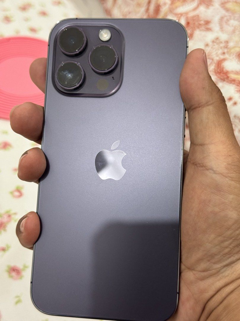 Iphone 14 pro max 128GB deep purple (Category: iPhone 14 Series) located in Angono. Submitted by cessna182jf (Listing ID 1468939189, Image 2). Description: - Brand/Model: Apple iPhone 14 Pro Max - Color: Deep Purple - Storage Capacity: 128GB - Condition: Excellent physical and working condition, clean parts & service history - Model Number: MQ9T3ZP/A - Meetup Locations: Jollibee Binalonan, Pangasinan (Weekdays only) or SM Megamall, Mandaluyong (W