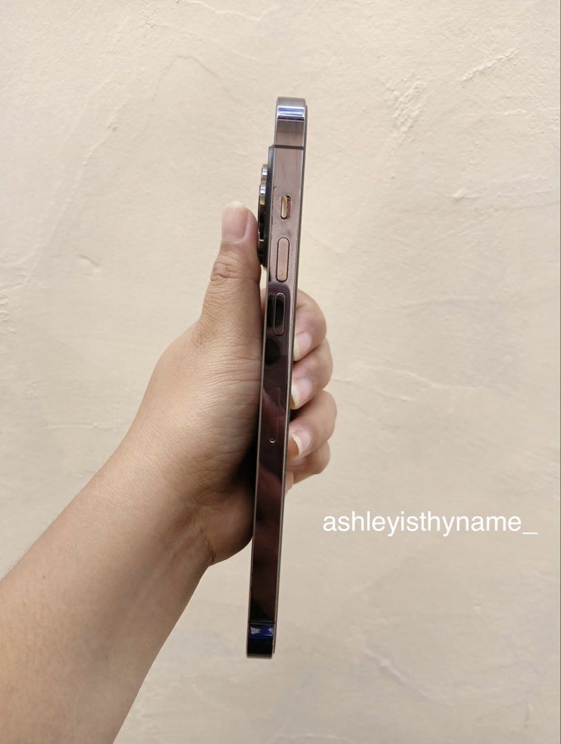 IPHONE 14PROMAX 128GB • DEEP PURPLE (Category: iPhone 14 Series) located in San Pedro. Submitted by ashleyisthyname (Listing ID 1468997988, Image 3). Description: IPHONE 14PRO MAX 128GB • DEEP PURPLE ₱28K — 74% Batt health No sim restriction • ESIM working as well • With original box & charger - same imei • No history of repair / replacing battery • Truetone/buttons working • Face id working • Unli reset, check and test upon meet up (Kung may scr