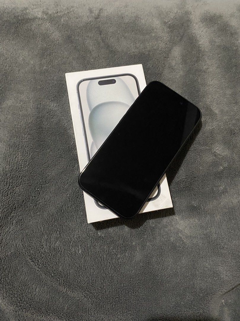 IPHONE 15 128GB (Category: Others) located in Manila. Submitted by shnna25 (Listing ID 1469101804, Image 3). Description: iPhone 15 Black 128GB (Openline) • 99% Battery Health (Original Battery) • 62 Cycle Count Only • No Dents / No Scratches / No Repair History / Not Refurbished • Original Box & Cable With Free Case and Tempred Price: ₱25K Negotiable)”*.