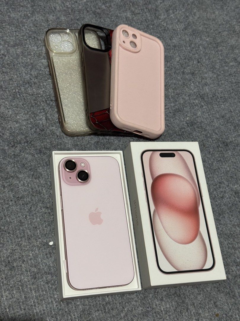 Iphone 15 128gb no issue (Category: iPhone 15 Series) located in Manila. Submitted by xdcfaith (Listing ID 1469032630, Image 2). Description: for sale iphone 15 128gb pink 🩷🌸 ✅ 88% battery health ✅ 128gb openline any sim ✅ complete with box ✅ no issue, no repair, no hidden issue ✅ lady owned ✅ with case and original cord included.