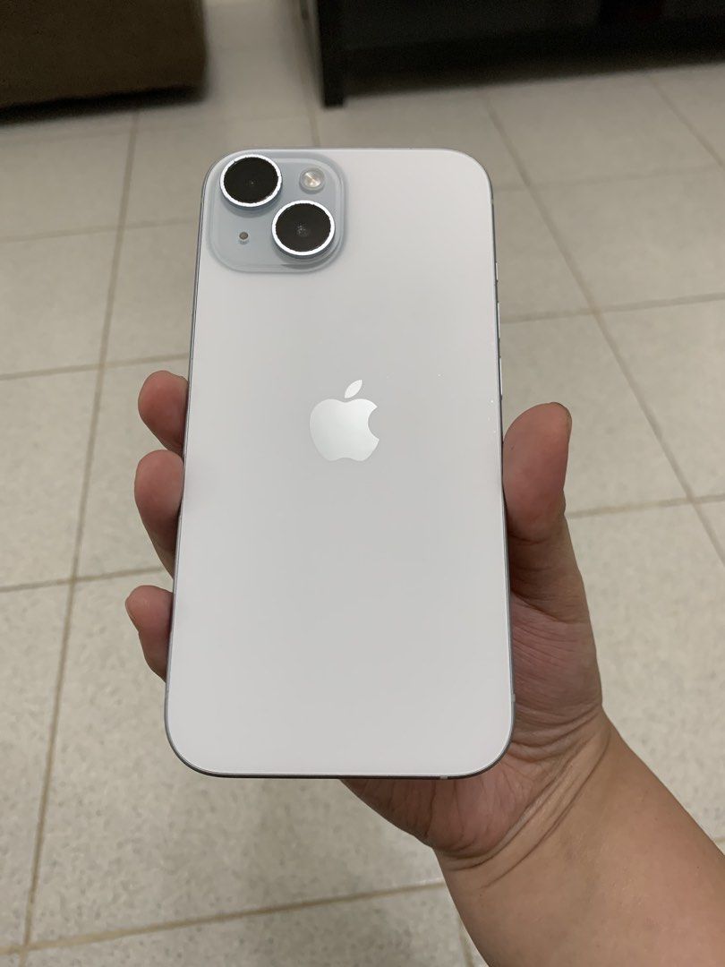 iPhone 15 (Blue) (Category: iPhone 15 Series) located in Manila. Submitted by notjaneahe05680 (Listing ID 1468991724, Image 1). Description: Rush selling my phone! Personally owned, lady owned! No scratches/dents only the paint chips on camera part (normal for signs of usage) Batt health: 79% Makunat pa kaya pa buong araw never been replaced. With free cases (3-4 pcs), and with original cable! No box, nawala ko huhu but you can check upon meet up