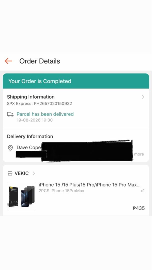 Iphone 15 Pro Max Tempered Glass (Category: Cases & Sleeves) located in Quezon City. Submitted by dcops (Listing ID 1469156606, Image 3). Description: Iphone 15 Pro Max Privacy Tempered Glass - 2 pcs VEKIC - 1 pc Unique Rfs: Upgraded already.