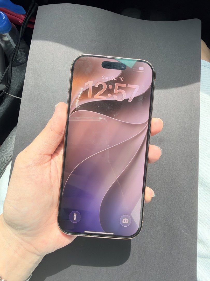 IPHONE 16 PRO 256GB (Category: iPhone 16 Series) located in Makati City. Submitted by chelsieaca (Listing ID 1468953151, Image 2). Description: FS: IPHONE 16 PRO ✨ Lady Owned 256GB Dessert Titanium All Original Parts (Guaranteed) Open Line No issue One and only scratch (1 side cam due to case) YES 1 LANG GASGAS. See photo, not that visible. NO DENTS ✔️91% Batt health ✔️Face ID ✔️True tone ✔️Password working ✔️All cams no issue Unit, Box, Tempered