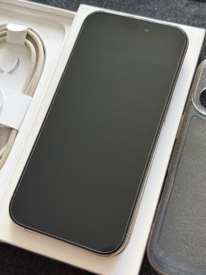 Iphone 16 Pro - 128gb (Category: iPhone 16 Series) located in Calumpit. Submitted by misery.owl (Listing ID 1469062336, Image 2). Description: For sale! Iphone 16 Pro 128gb 92% Battery Health Natural Titanium In great condition (see photos) Works perfectly fine No sim restriction No history of repair Issue: Black dot on side(appeared out of nowhere) Does not affect touch capability Inclusions: Original box Original Braided Cable Charger Cases Mee