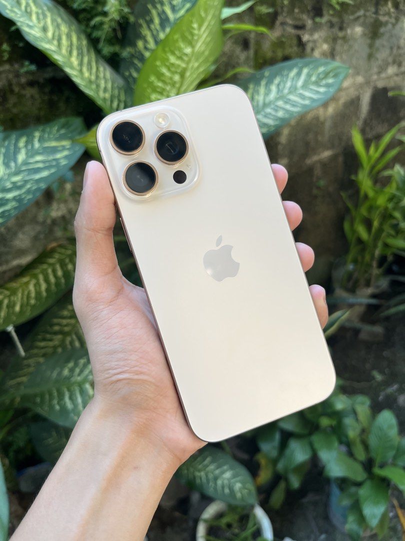 iPhone 16 Pro Max Dessert Titanum 256gb (Category: iPhone 16 Series) located in Angeles City. Submitted by jthrifted.clothes (Listing ID 1468933814, Image 1). Description: iPhone 16 Pro Max Dessert Titanum 256gb Factory unlocked (any sim) No history of repair💯 No sim restriction Original All parts 89% Battery Health (673 cc) Local variant With 3 days personal warranty✅ Inclusion: Unit/Case/Orig cord/Box.