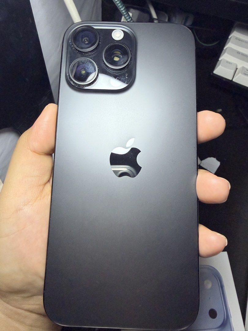 Iphone 16 promax (Category: iPhone 16 Series) located in Imus. Submitted by lecsirhc (Listing ID 1469090657, Image 3). Description: - Model: iPhone 16 Pro Max - Color: Black Titanium - Storage: 256GB - Condition: Excellent, pristine physical condition as seen in photos - Inclusions: Original retail box with replacement charger and few cases - Meetup locations: Imus Cavite, SM Bacoor, .