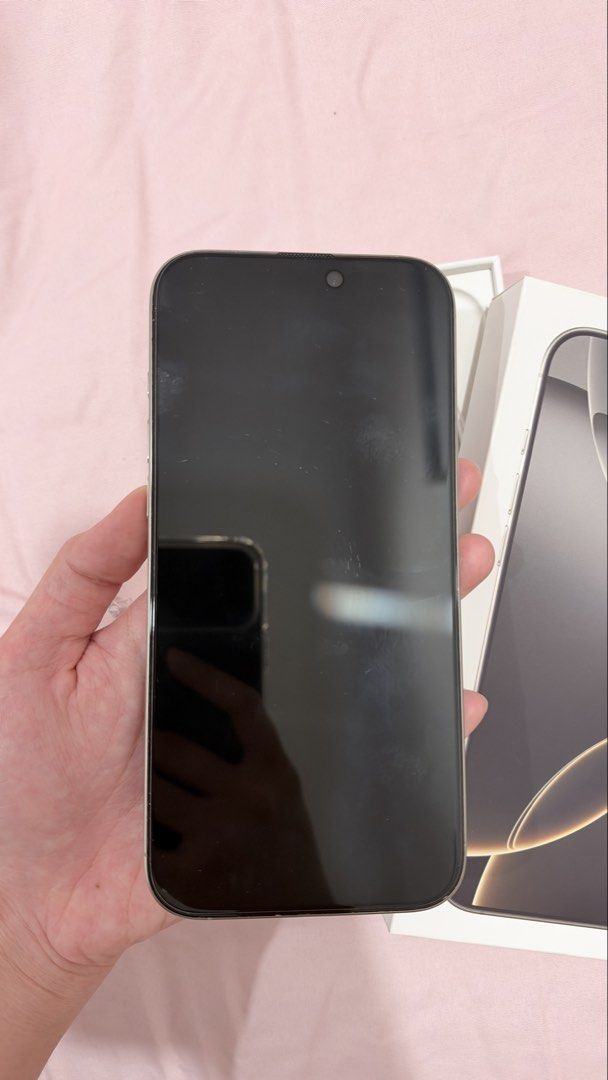 iphone (Category: iPhone 16 Series) located in Cheras. Submitted by prelovedbyjojo._ (Listing ID 1469094807, Image 3). Description: iphone 16 pro max 256gb battery health 92% condition 10/10 tak pernah repair/rosak semua parts original box + charger reason to let go cause already upgraded new phone rm3500 (still can nego) meet up area cheras .