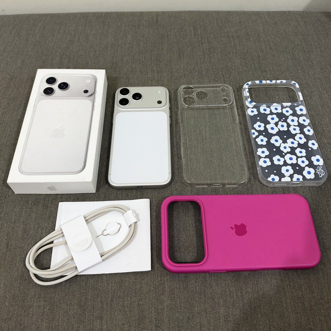 iPhone 17 Pro Max 256GB Silver (Category: iPhone 17 Series) located in Mandaluyong City. Submitted by gemmiebears (Listing ID 1469027636, Image 1). Description: For Sale iPhone 17 Pro Max 256GB ‘Silver Condition: 9.5/10 ₱64,999 - Factory Unlocked - IOS 26.0 - 95% Battery Health Inclusions: - Original Box - Original Lightning Cable - Sim Injector - Receipt, Bought from Digital Walker Location: Mandaluyong City.