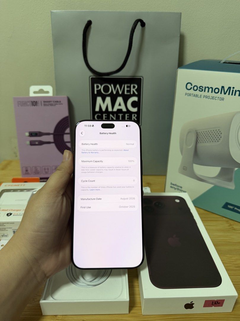 Iphone 18 pro max Burgundy 256gb 0cc (Category: iPhone 18 Series) located in Quezon City. Submitted by alou20 (Listing ID 1469003898, Image 2). Description: For sale or swap Iphone 18 pro max 256gb Burgundy Open for checking purposes only 0 cycle count Bought from power mac w/ receipt QC loc. Can have if pick up via lalamove/grab or ship via LBC.