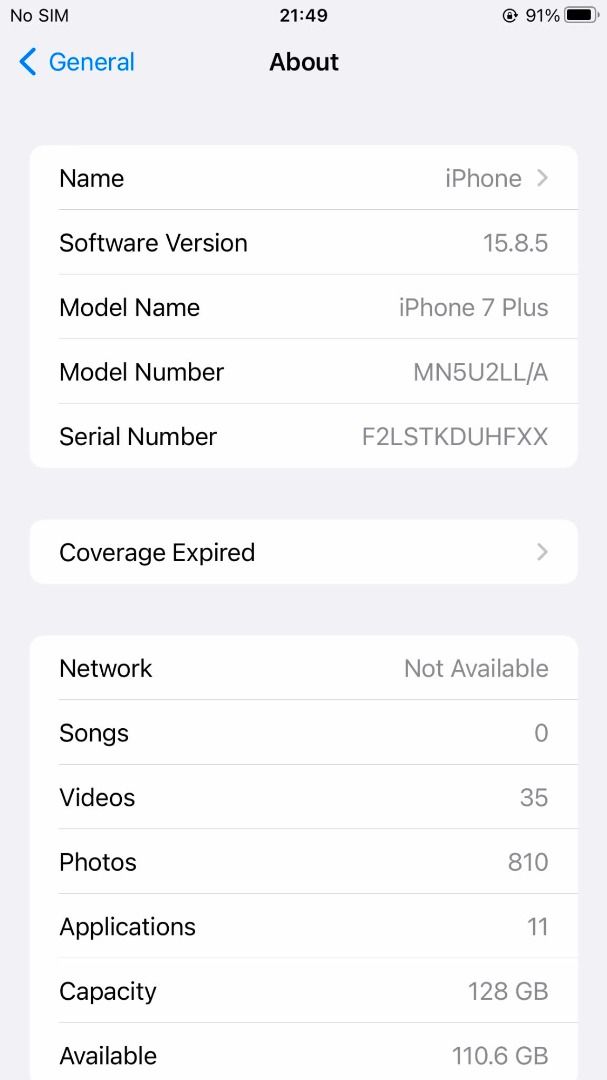 Iphone 7 Plus 📱 (Category: iPhone 7 Series) located in Caloocan City. Submitted by oddmountain.930c4c (Listing ID 1469095302, Image 3). Description: Selling my personal used iPhone 7 Plus📱 - 128GB - No issue / smooth all sides - Openline / any SIM - NTC Certified - Battery Health: 100% - With charger - Unit and case For meetup/pickup only 💌.
