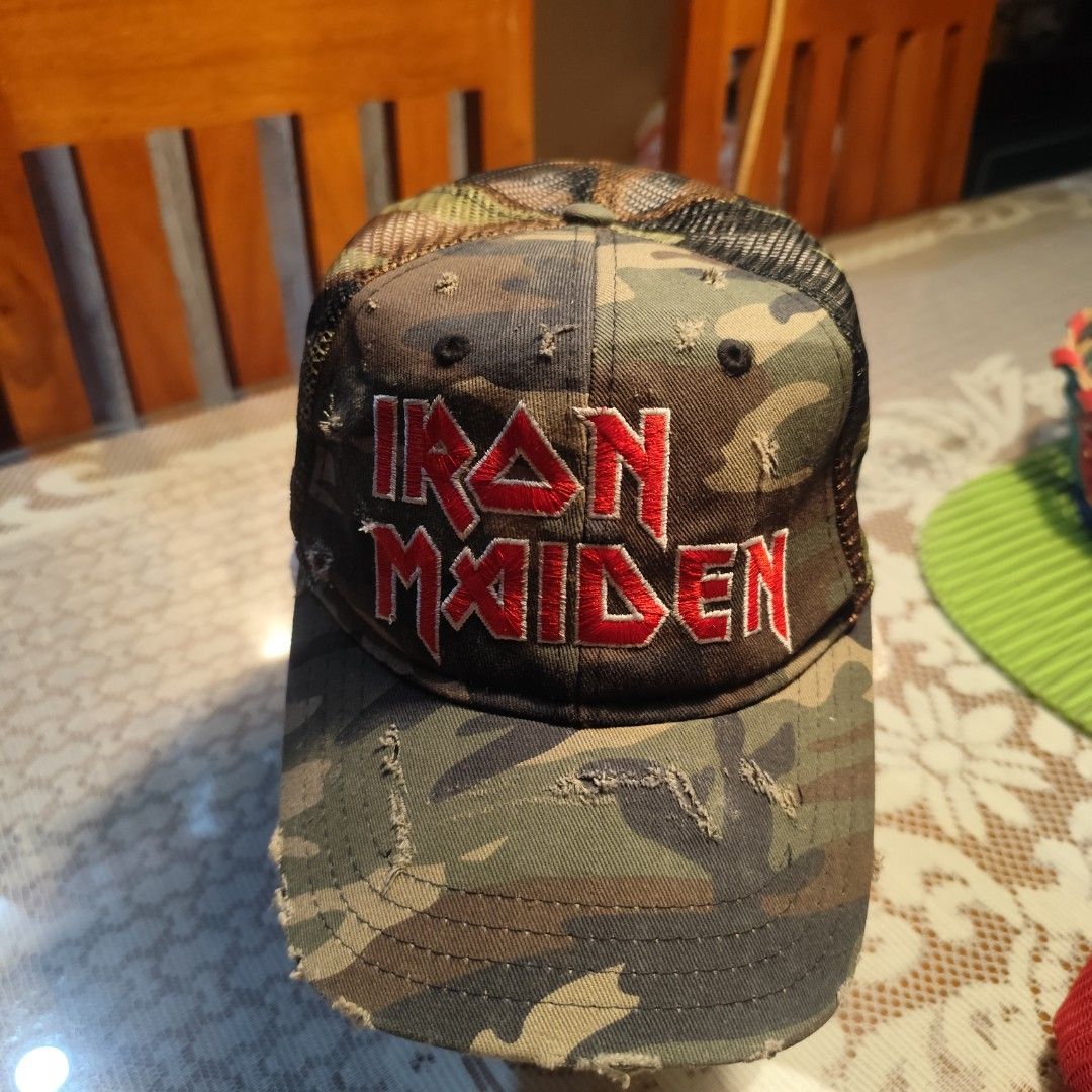 Iron Maiden Camouflage Trucker Cap (Category: Caps & Hats) located in Manila. Submitted by buyybustt (Listing ID 1469059004, Image 1). Description: Official Merch Iron Maiden 2017 Distressed Design Dm.