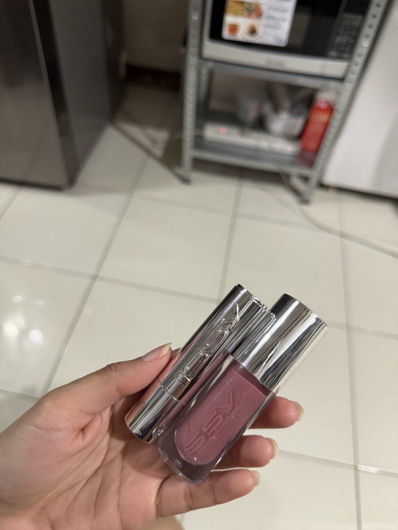 Issy bundle lipstick and lip gloss (Category: Makeup) located in San Carlos. Submitted by amaaae (Listing ID 1469068551, Image 1). Description: Issy lip bullet true satin (shade: beau) Issy fat gloss (shade: cowgirl) 150 for 2 Used 5x max. AUTHENTIC. BOUGHT LAST AUGUST 2026 RFS: decluttering.