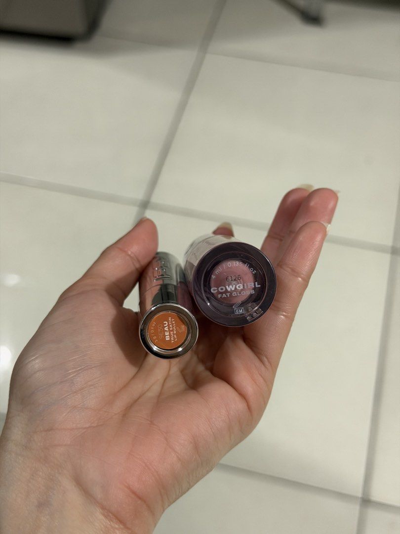 Issy bundle lipstick and lip gloss (Category: Makeup) located in San Carlos. Submitted by amaaae (Listing ID 1469068551, Image 2). Description: Issy lip bullet true satin (shade: beau) Issy fat gloss (shade: cowgirl) 150 for 2 Used 5x max. AUTHENTIC. BOUGHT LAST AUGUST 2026 RFS: decluttering.