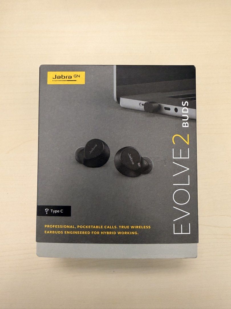 Jabra Evolve2 Buds True Wireless Earbuds Type-C (Category: Earphones) located in Pasig City. Submitted by janegar (Listing ID 1469009295, Image 1). Description: - Jabra Evolve2 Buds true wireless earbuds designed in Copenhagen - Active Noise Cancellation (ANC) to block background distractions - MultiSensor Voice technology for crystal-clear professional calls - Certified for leading virtual meeting platforms like Zoom and Google Meet - Includes T