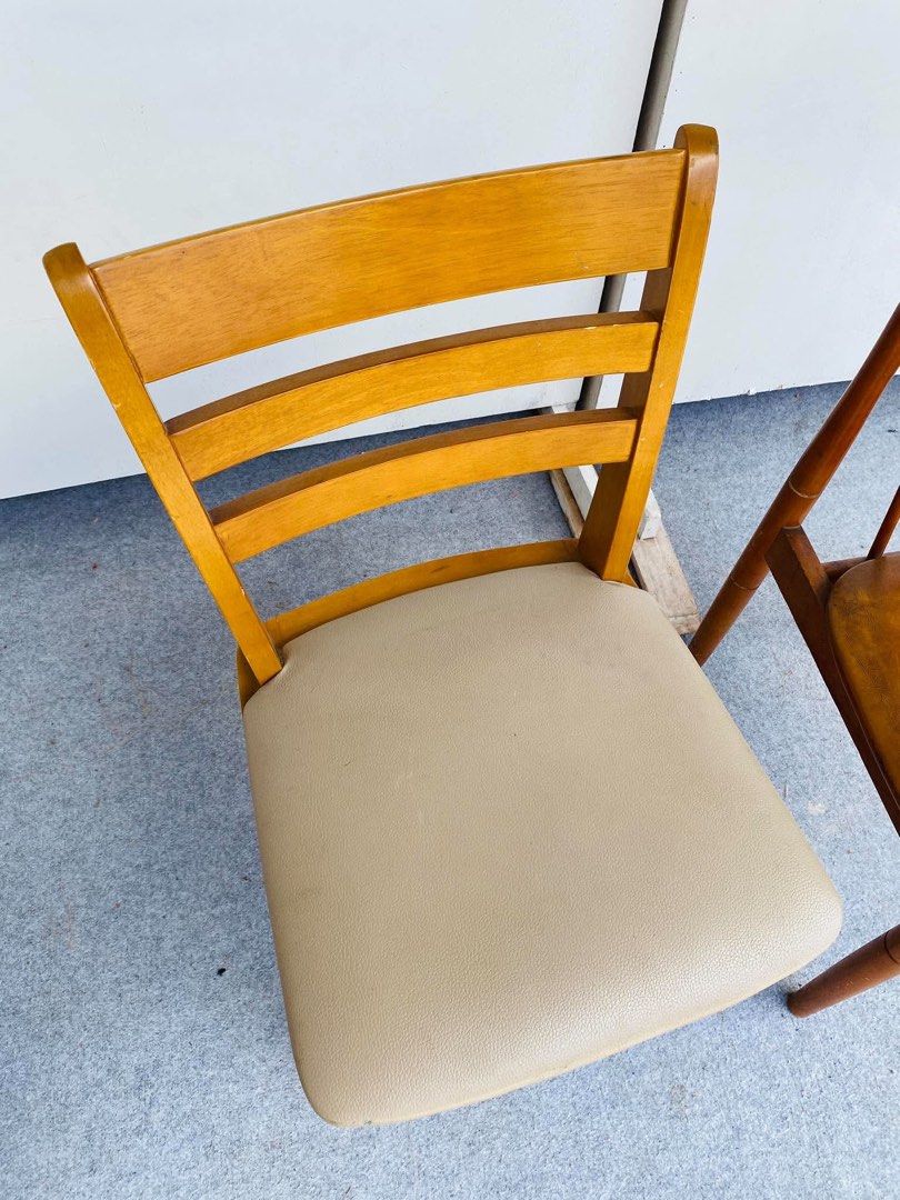 “JAPAN SURPLUS” 2PCS DINING CHAIRS (Category: Chairs) located in Manila. Submitted by jerichocal17856 (Listing ID 1468979525, Image 3). Description: “JAPAN SURPLUS” 2PCS DINING CHAIRS SIZE: Dining Chair: 16L” x 17W” x 17Sh” x 32H” inches Swivel Chair: 17L” x 18W” x 17Sh” x 29H” inches (AS-IS ITEM) IN GOOD CONDITION.