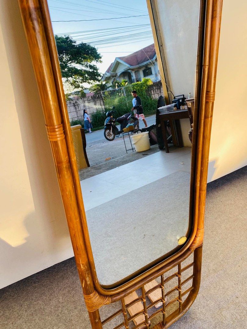 “JAPAN SURPLUS” RATTAN HANG MIRROR (Category: Other Home Furniture) located in Manila. Submitted by jerichocal17856 (Listing ID 1468980186, Image 2). Description: “JAPAN SURPLUS” RATTAN HANG MIRROR SIZE: 17L” x 53H” inches (AS-IS ITEM) IN GOOD CONDITION SIZE: 17L” x 53H” inches (AS-IS ITEM) IN GOOD CONDITION.
