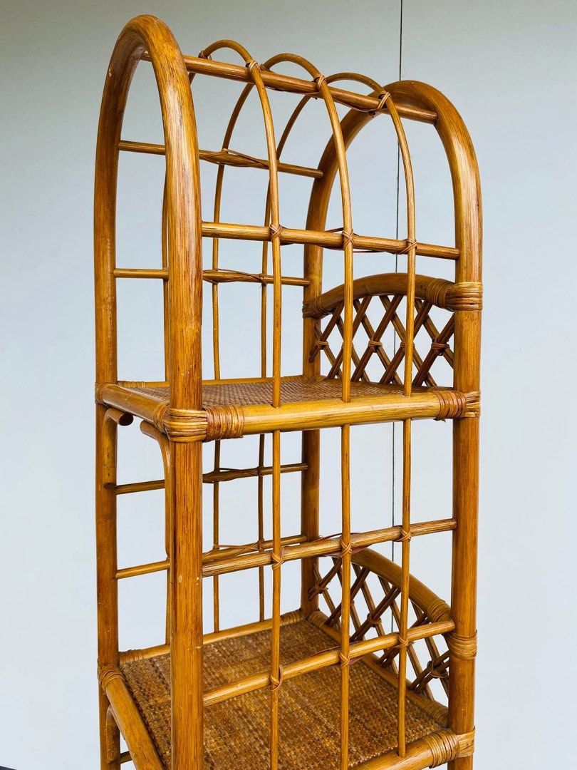 “JAPAN SURPLUS” SLIM ARC RATTAN SHELVES (Category: Shelves, Cabinets & Racks) located in Manila. Submitted by jerichocal17856 (Listing ID 1468973395, Image 3). Description: “JAPAN SURPLUS” SLIM ARC RATTAN SHELVES SIZE: 14.5L” x 14W” x 64H” inches (AS-IS ITEM) IN GOOD CONDITION.