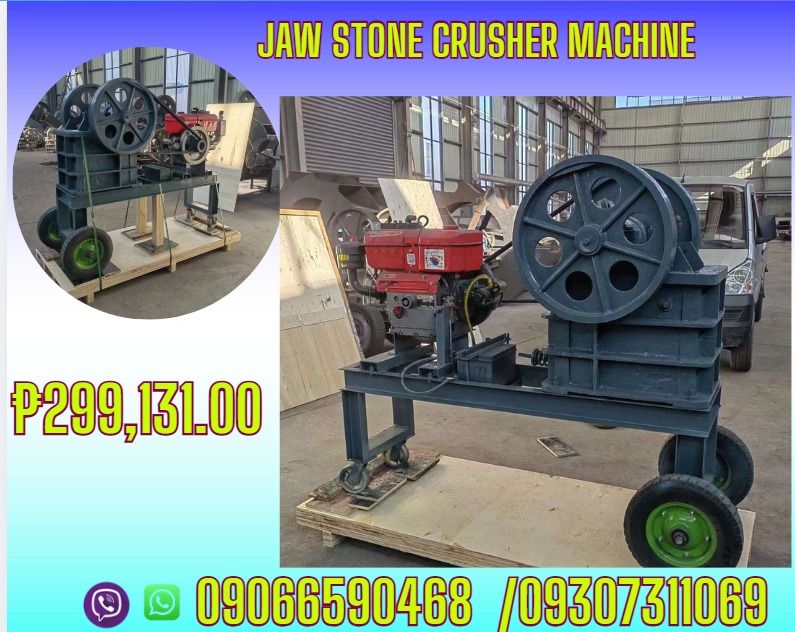 Jaw Crusher Mini Stone Crusher diesel type (Category: Looking For) located in Cebu City. Submitted by ultimateni42771 (Listing ID 1468996225, Image 1). Description: Jaw Crusher Mini Stone Crusher Model: 150x250 Capacity : 2-4T/H max Feed Size : 15*25cm DIESEL :12HP oUTPUT sIZE :0-3CM (ADJUSTABLE) Vibrating Screen :3outputs Size :1700*900*1900mm Weight :800kg Diesel version with Wheel ✅ Quality products ✅ Big discount for bulk orders ✅ 100% LEGIT 