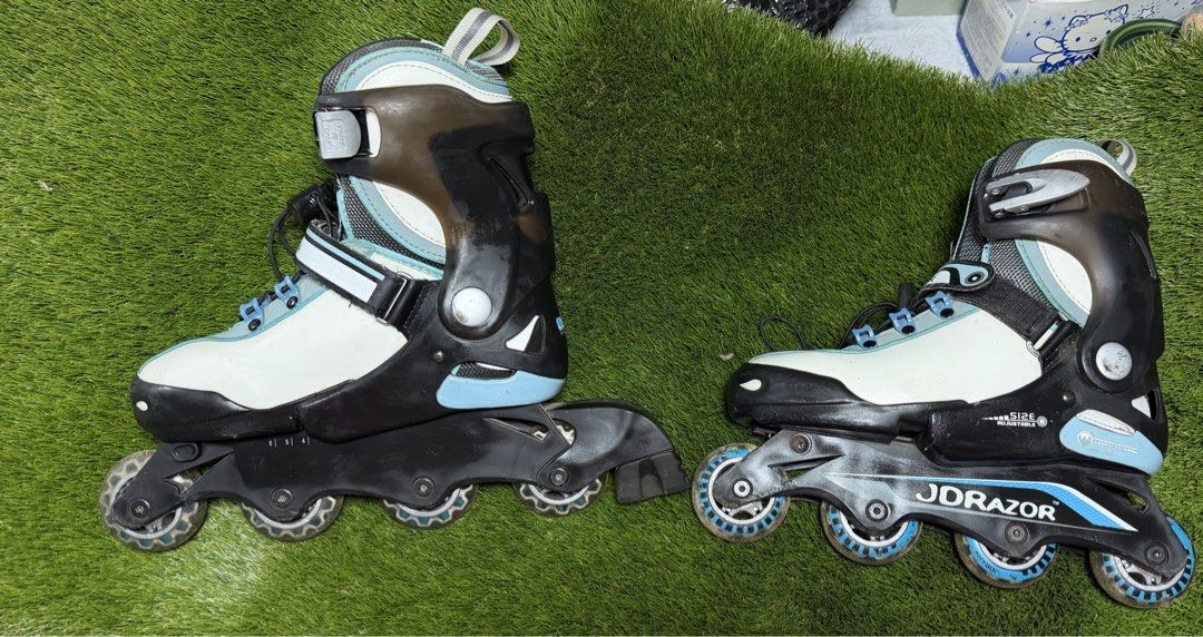 JDRAZOR ROLLER SKATES (Category: Skates, Rollerblades & Scooters) located in Sablan. Submitted by gongonshelley12 (Listing ID 1469046950, Image 1). Description: 1200 only.!! JDRAZOR ROLLER SKATES GOODS NA GOODS PO ETO PANG 5-7 FOOT SIZE.