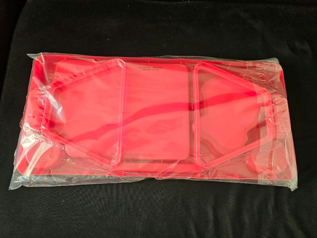 Jollibee Red Plastic Travel Tray (Category: Upholstery, Seatcovers and Other Interior Parts and Accessories) located in Valenzuela. Submitted by habejavier (Listing ID 1469026201, Image 2). Description: - Authentic Jollibee red plastic travel tray with classic menu and mascot graphics - Brand new and still sealed in its original protective plastic packaging - Practical rectangular design featuring built-in cup holders and segmented food compartme