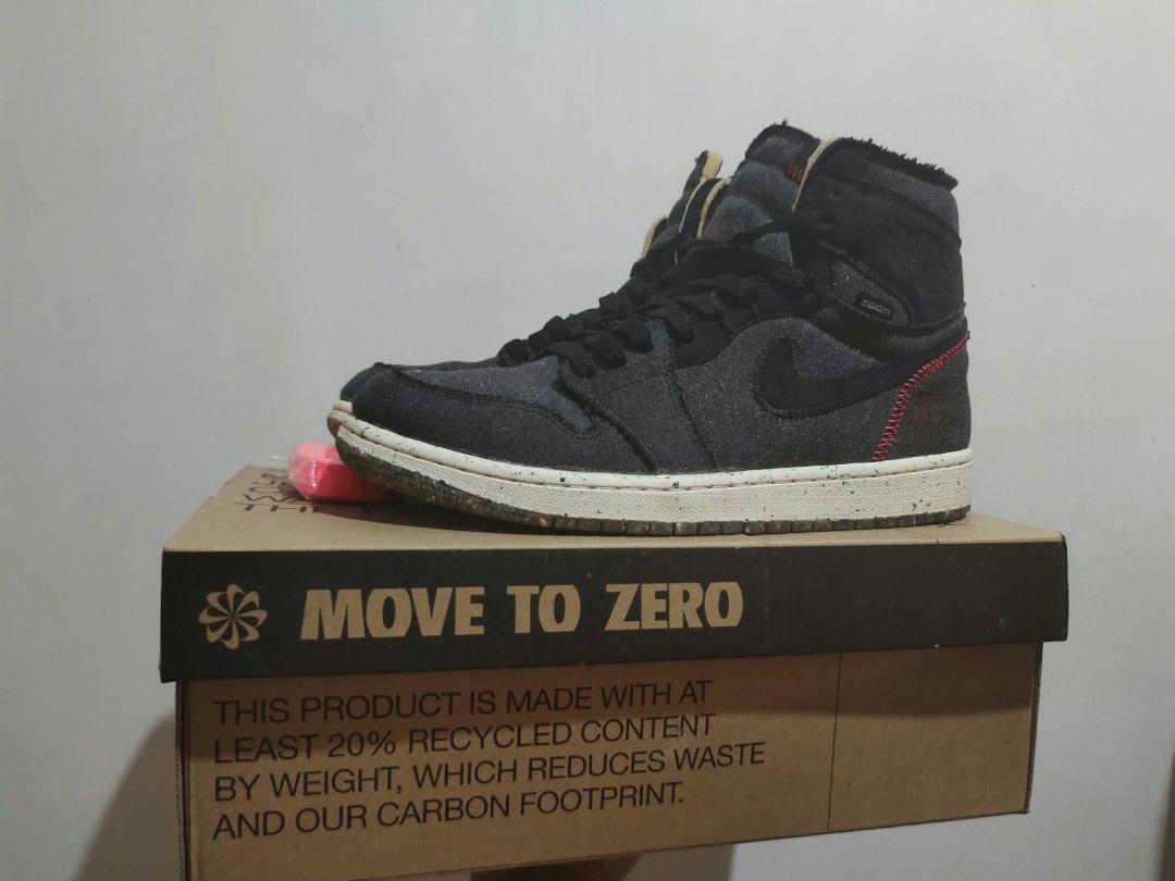 Jordan 1 High Crater (Category: Sneakers) located in Baguio. Submitted by thriftfit17 (Listing ID 1469081208, Image 3). Description: Jordan 1 High Crater Sz 9.5 Complete with box and extra laces Condition: Used 8/10 Php 3500 dm if interested 🤙.