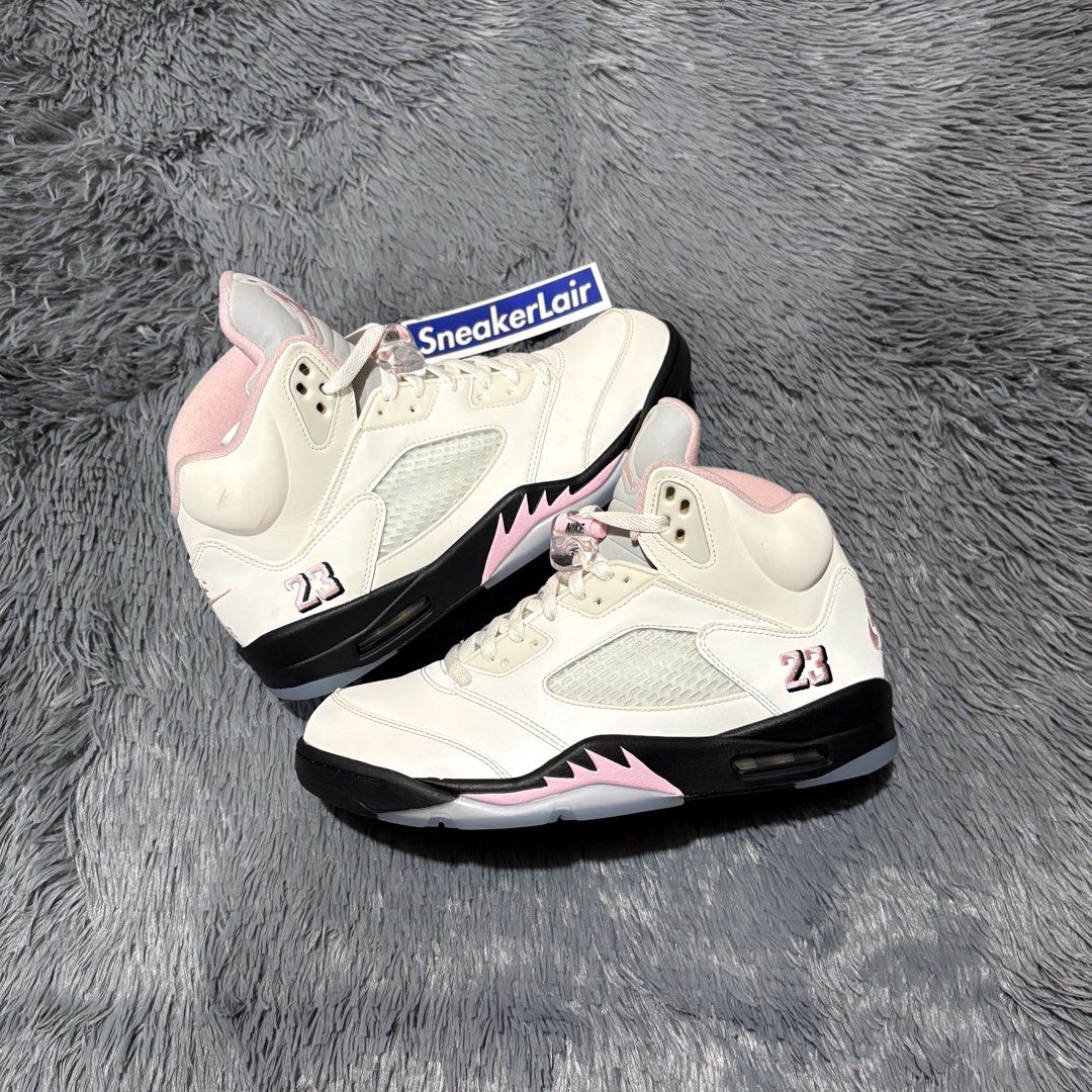 Jordan 5 Medium Soft Pink | 10 US (Category: Sneakers) located in Manila. Submitted by miczfilomenoo (Listing ID 1469157428, Image 1). Description: Sale | Trade J5 Medium Soft Pink Size 10M Used twice | Pair only ₱3,495 @sneakerlairph on ig!.