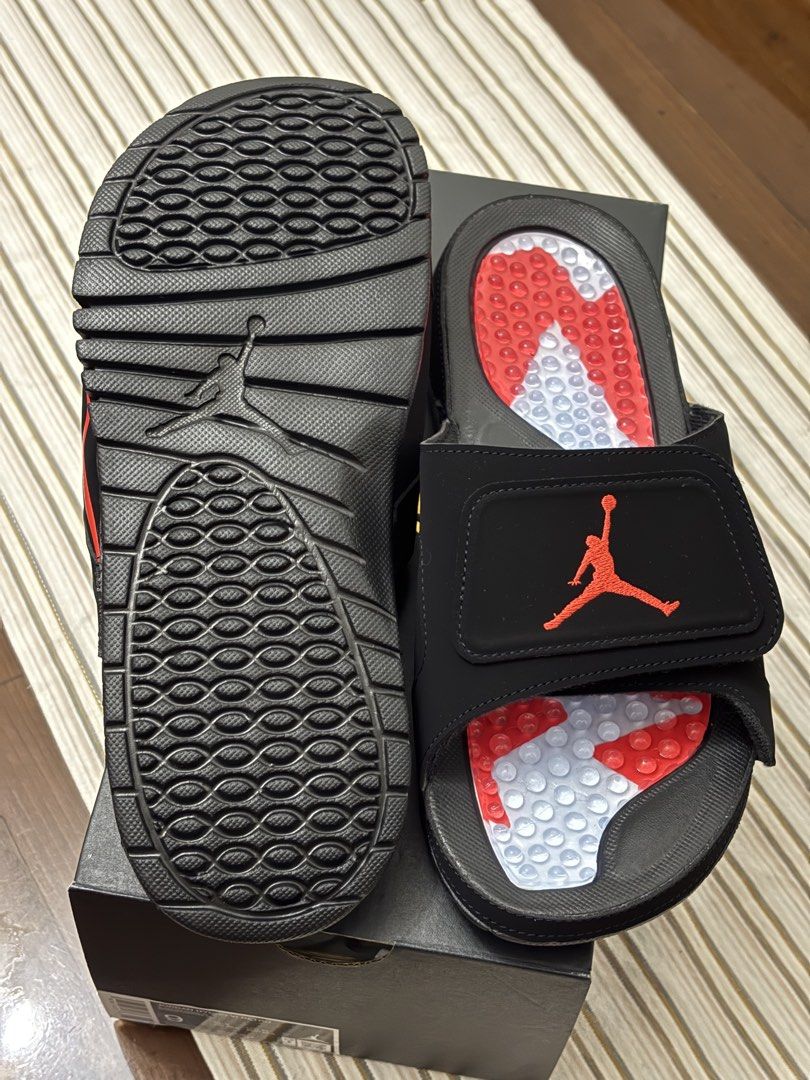 Jordan Hydro VI Retro Slides (Category: Slippers & Slides) located in Manila. Submitted by shoepatos4u (Listing ID 1469130992, Image 2). Description: Available sises: Mens us9/27cm/eur42.5 Mens us10/28cm/eur44 Foam platform provides lightweight, durable cushioning. Synthetic leather strap provides a comfortable feel. Non-slip footbed offers support. Strap adjusts to fit. Product Details Shown: Black/Infrared 23 Style: DM0979-009.