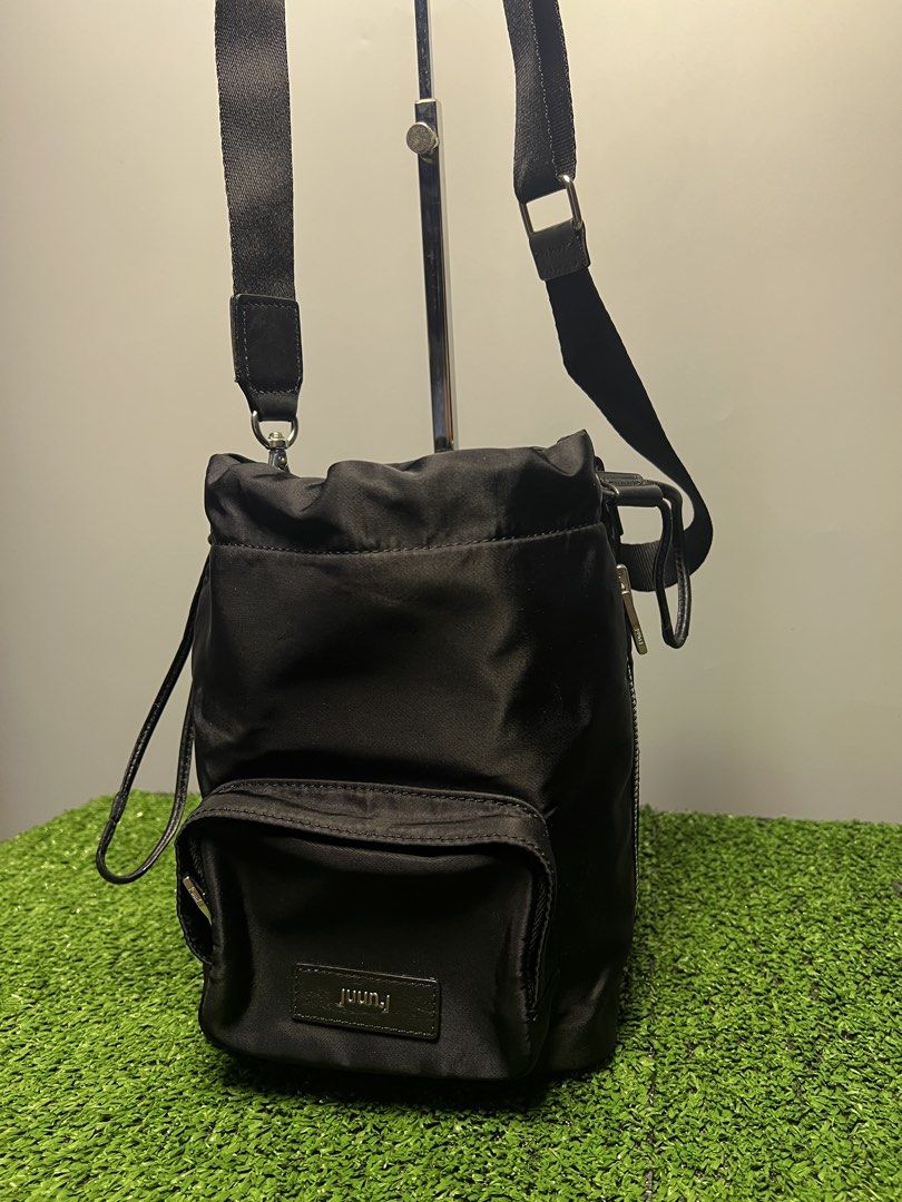 JUUN.J - NYLON BUCKET BAG (Category: Sling Bags) located in Bacolod City. Submitted by timelessbyjosh (Listing ID 1469111104, Image 3). Description: BEST FOR CASUAL OUTFITS SIZE : F ACTUAL COLOR : BLACK COLOR RATE : 9. 5 OUT OF 10 CONDITION : EXCELLENT MATERIAL : 100 % NYLON ( OUTERSHELL ) MADE IN : FLAWS : NONE DIMENSIONS LENGTH - WIDTH - MEASUREMENT TAKEN WHILE LAYING FLAT..