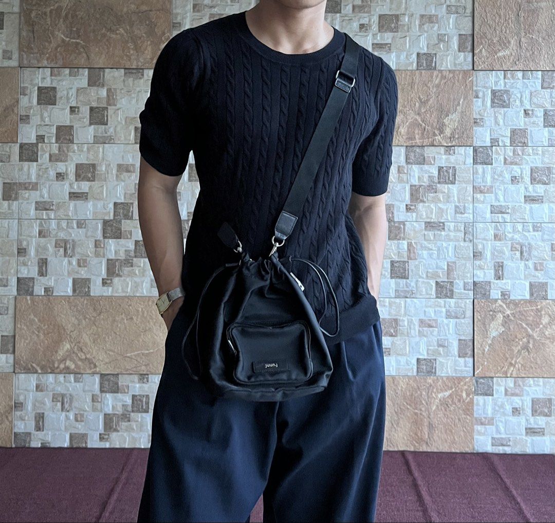 JUUN.J - NYLON BUCKET BAG (Category: Sling Bags) located in Bacolod City. Submitted by timelessbyjosh (Listing ID 1469111104, Image 1). Description: BEST FOR CASUAL OUTFITS SIZE : F ACTUAL COLOR : BLACK COLOR RATE : 9. 5 OUT OF 10 CONDITION : EXCELLENT MATERIAL : 100 % NYLON ( OUTERSHELL ) MADE IN : FLAWS : NONE DIMENSIONS LENGTH - WIDTH - MEASUREMENT TAKEN WHILE LAYING FLAT..