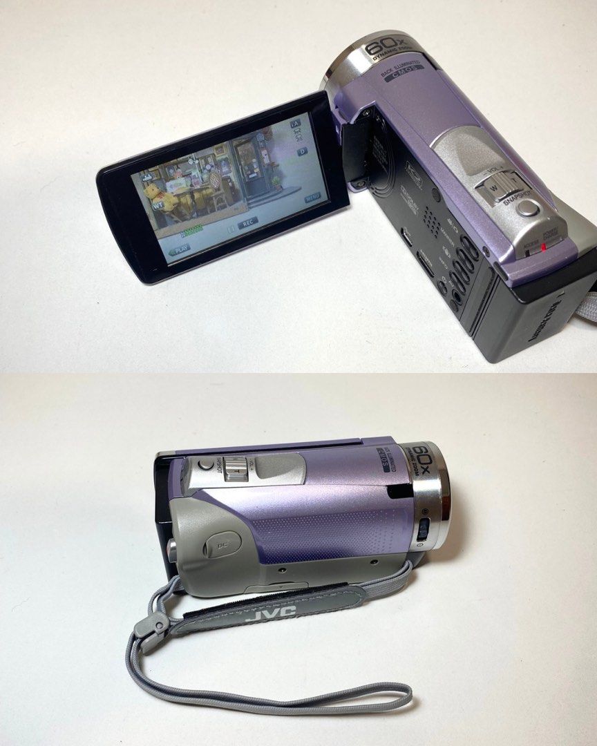 JVC Everio GZ-E310V (Category: Video Cameras) located in Quezon City. Submitted by helloclassiques (Listing ID 1469015927, Image 2). Description: Vintage-like output camcorder🍂🍁 Can take photos and videos Specs : 2.5 MP Still image capture: 8.3 MP CMOS sensor With English language 🏷️: ₱7,499 Inclusion: comes with original box & accessories Original battery Original charger ˙✧˖°📷 ༘ ⋆｡˚All clips shown are raw clips of the actual camera taken by