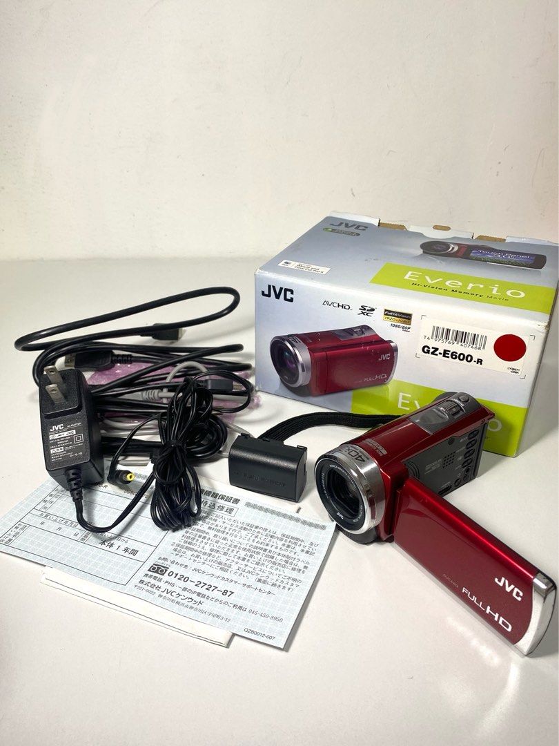 JVC Everio GZ-E600-R Camcorder Red (Category: Video Cameras) located in Quezon City. Submitted by helloclassiques (Listing ID 1469026980, Image 1). Description: ִֶָ𓂃 ࣪˖ ִֶָ🐇་༘࿐ JVC Everio GZ-E600-R 🌟All buttons are working. Clean lens. Touchscreen LCD— no ghost touch. 270° rotatable/flip-out screen. No issue. Specs: With 32 GB internal memory CMOS sensor 40x optical and 60x dynamic zoom Konica Minolta HD Lens AVCHD Full HD (1920 x 1080) Uses S
