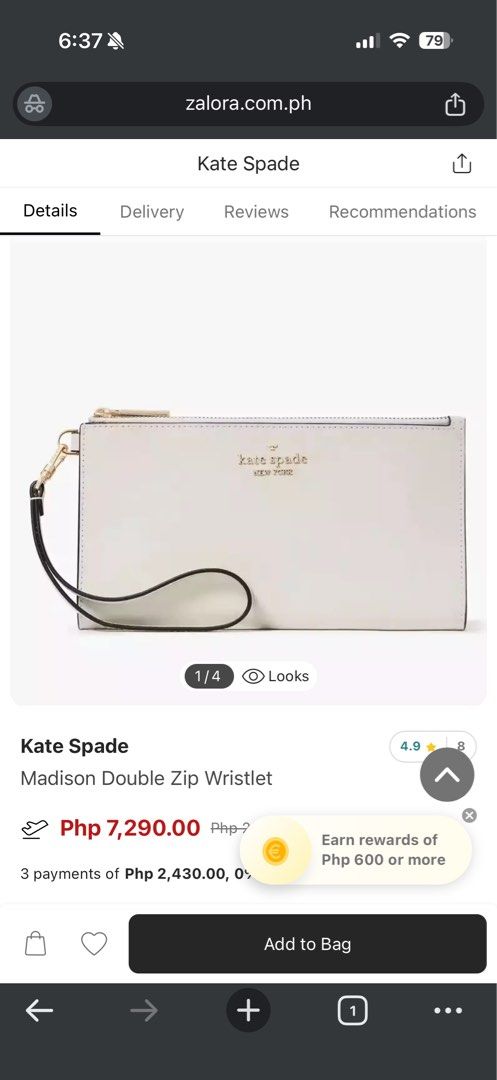 Kate Spade Madison Double Zip Wristlet (Category: Luxury Bags & Wallets) located in Bulacan. Submitted by keendeer_8788ef (Listing ID 1469042257, Image 3). Description: Bought on physical store of Kate Spade in Australia Only used 1 or 2 times Last picture is just reference on the internet (for reference only).