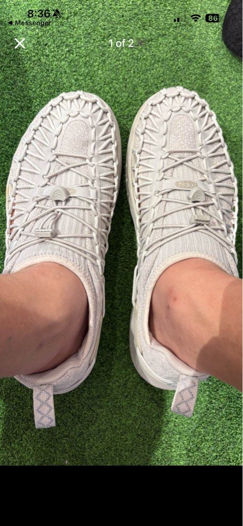 Keen Uneek Snk US 10/ 28cm (Category: Casual Shoes) located in Makati City. Submitted by hegotgame99 (Listing ID 1469077394, Image 1). Description: - Brand: KEEN - Model: Keen Uneek Snk US 10/ 28cm - Color: Off-White - Features: Woven cord upper with stretchy knit inner sock - Closure: Bungee lace system with heel pull tabs - Sole: Lightweight foam for all-day comfort - Style: Minimalist outdoor aesthetic.