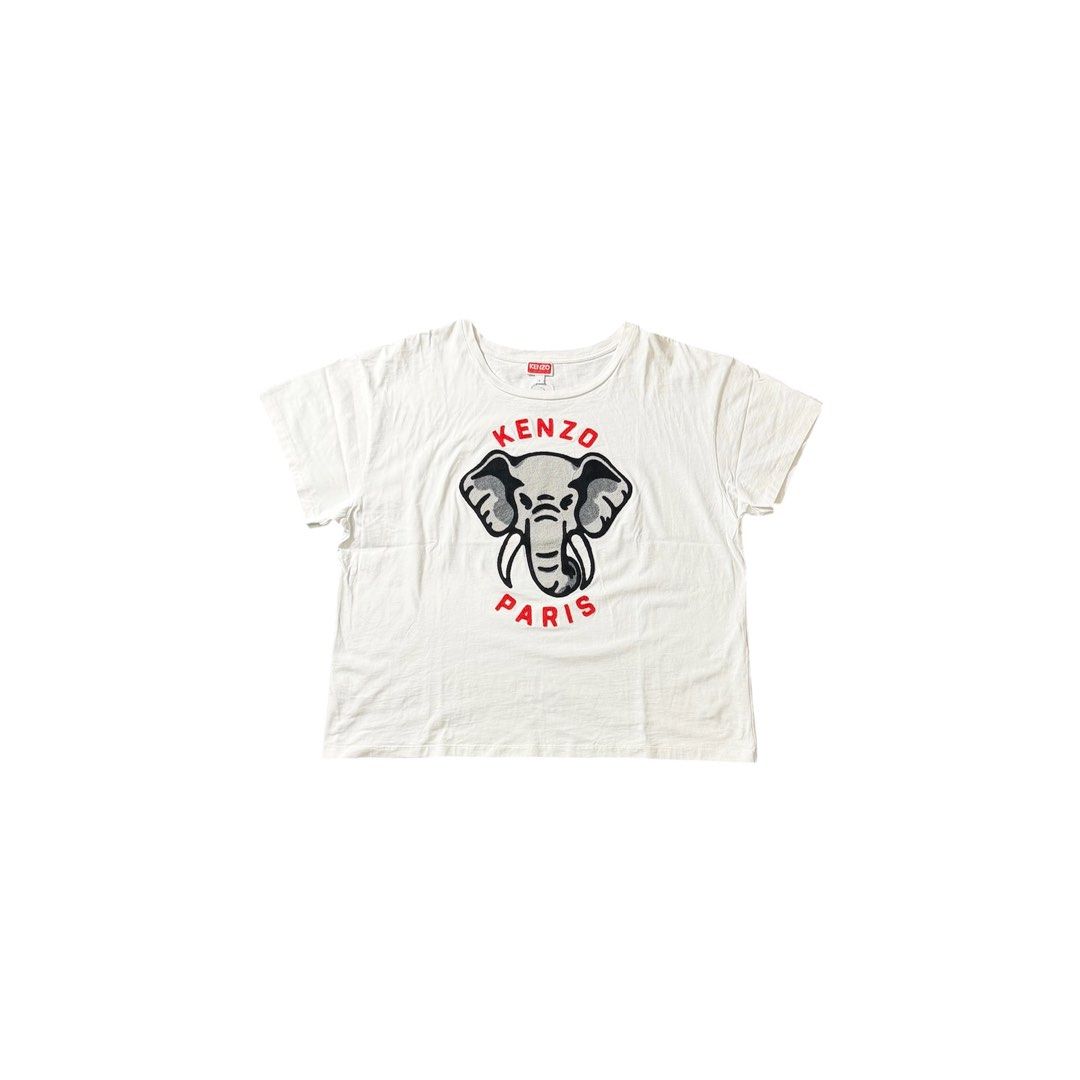 Kenzo Paris Elephant Graphic White Tee (Category: Shirts) located in Dagupan City. Submitted by dgp.plvg (Listing ID 1468954833, Image 1). Description: KENZ0 ELEPHANT EMBROIDERED TEE (WOMENS) Size: Small boxy cropped Width: 23-24” Length: 23-24” Condition: good as new Issues: none. Mine: ₱3,000.